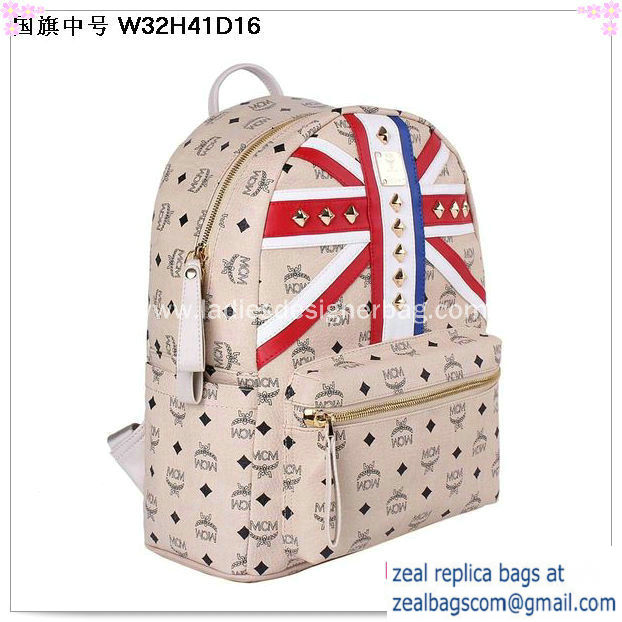 High Quality Replica MCM Medium Flag of UK Backpack MC5173 Beige